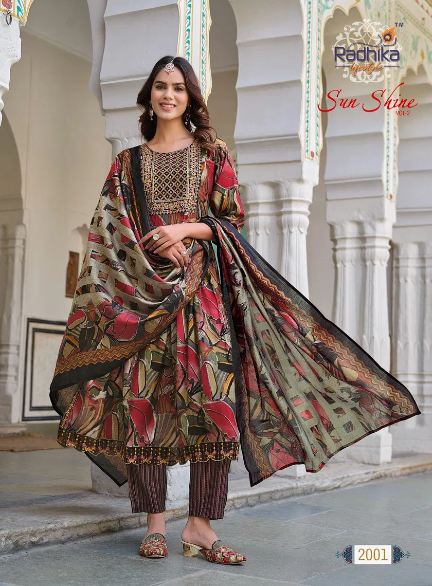 Radhika Sunshine Vol 2 Muslin Printed Readymade Suits Catalog
